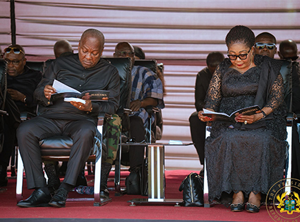President Mahama, First Lady mourn with Callistus Mahama  